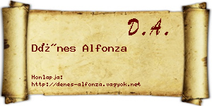 Dénes Alfonza névjegykártya