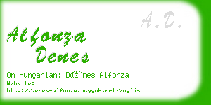 alfonza denes business card